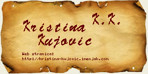 Kristina Kujović vizit kartica